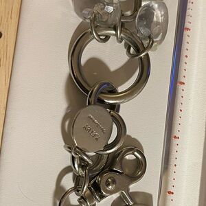 Silver tone Keychain with Crystal Accents